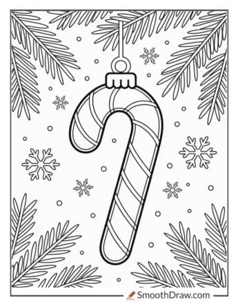 Candy Cane Ornament Coloring Page
