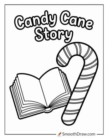 Candy Cane Story Coloring Page