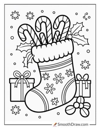 Candy Canes In A Christmas Stocking