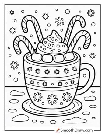 Candy Canes In A Holiday Mug