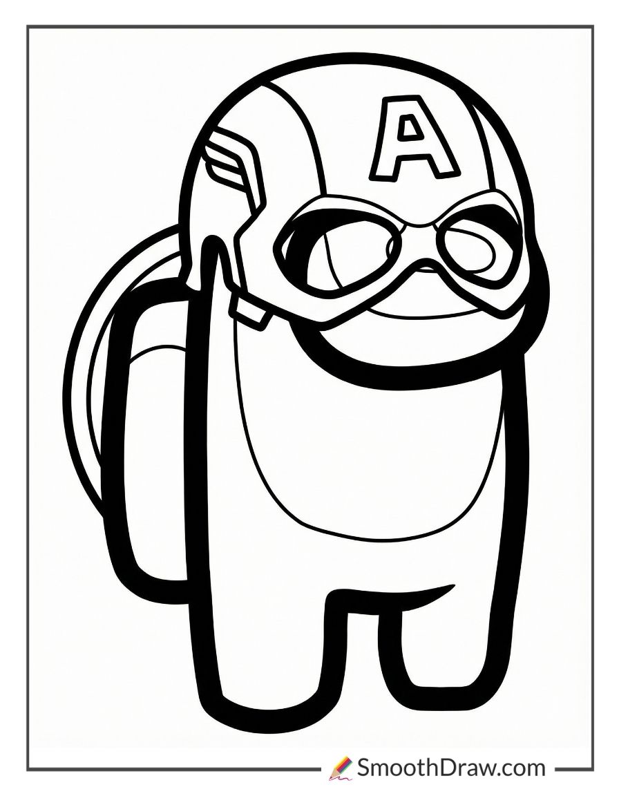 Captain America Among Us Coloring Page