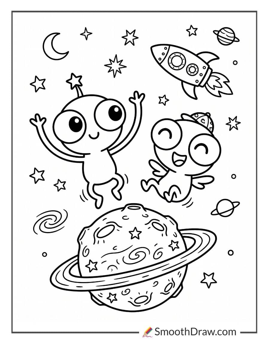55 Alien Coloring Pages (Free Downloads)
