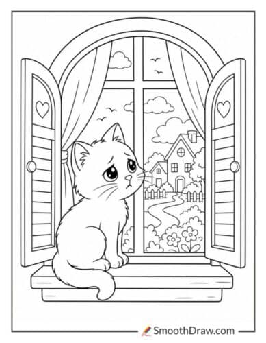 Cat Sitting In Window