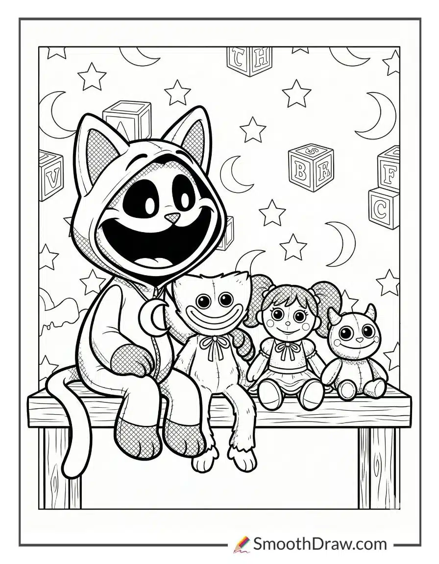 Catnap Characters Coloring Pages