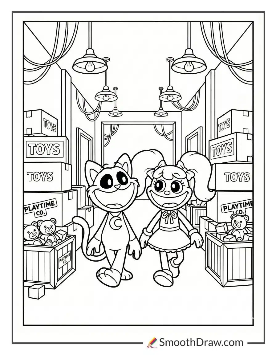 Catnap Poppy Playtime Coloring Page