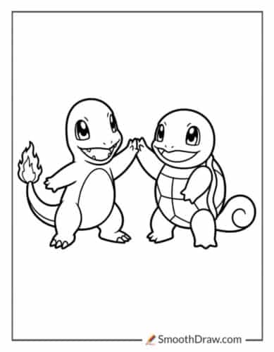 Charmander And Squirtle Coloring Pages