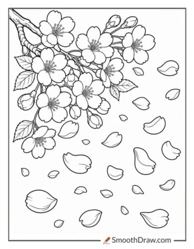 Cherry Blossom Petals In The Wind