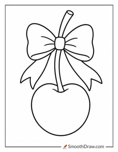 Cherry Bow Coloring Page