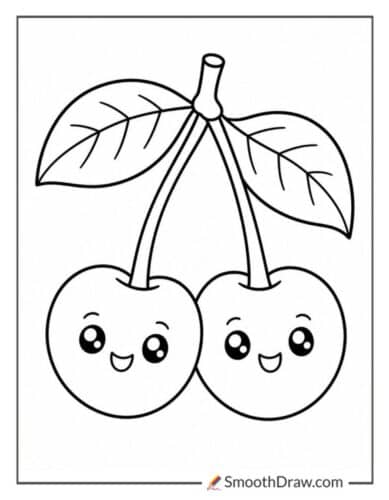 Cherry Coloring Page