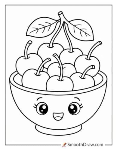 Cherry Coloring Pages For Kids
