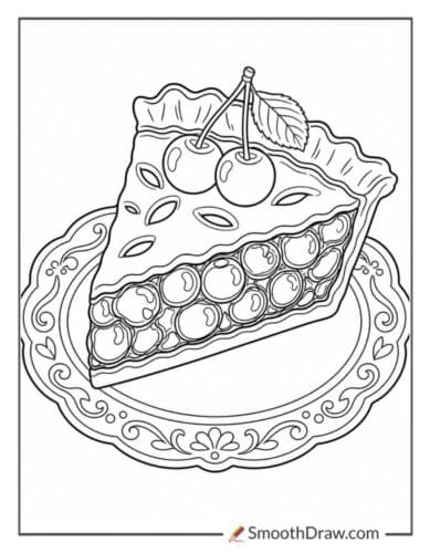 Cherry Pie Slice On A Plate