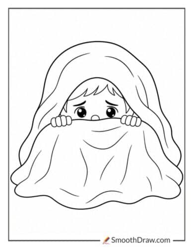 Child Hiding Under Blanket