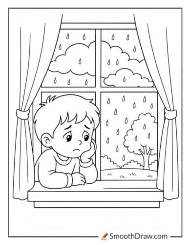 Child Looking Out The Window