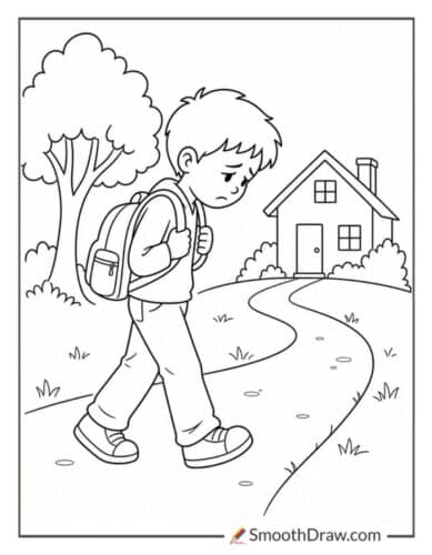 Child Walking Home Alone