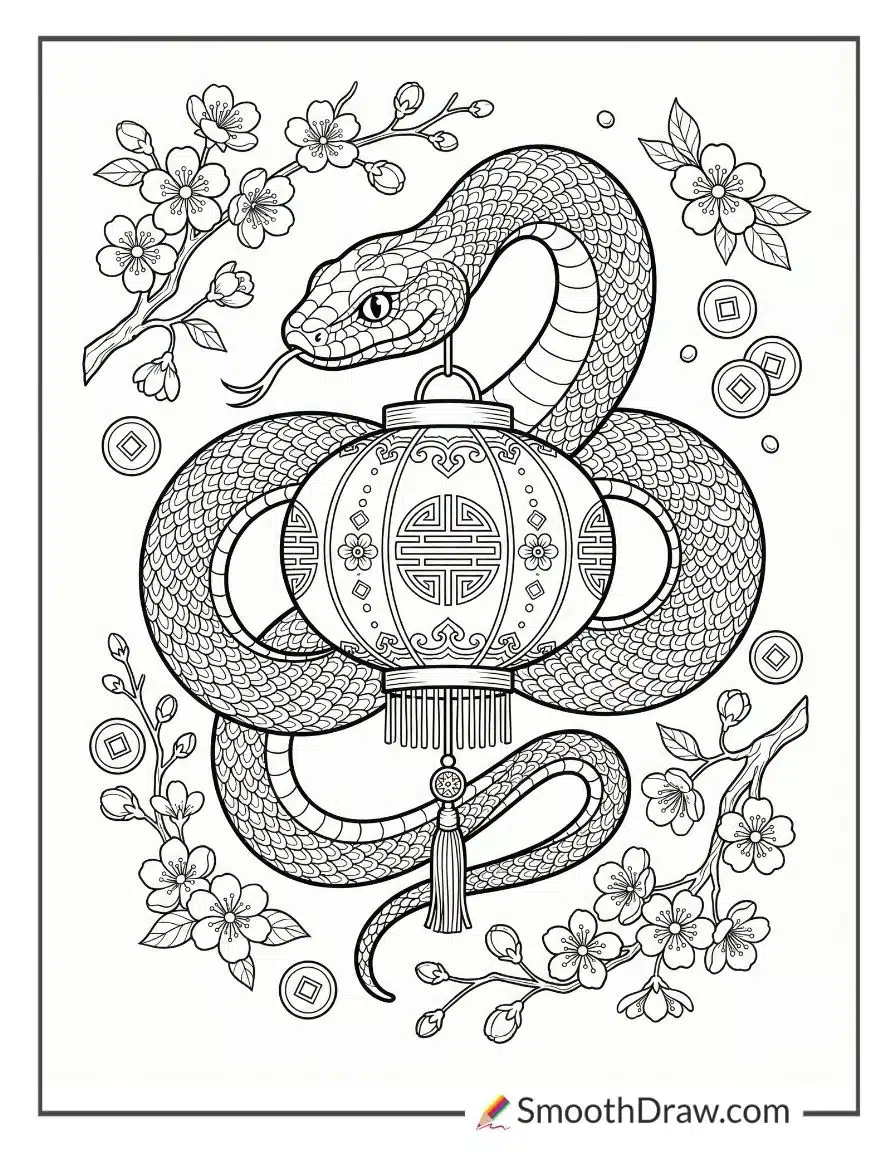 Chinese New Year Snake Coloring Page