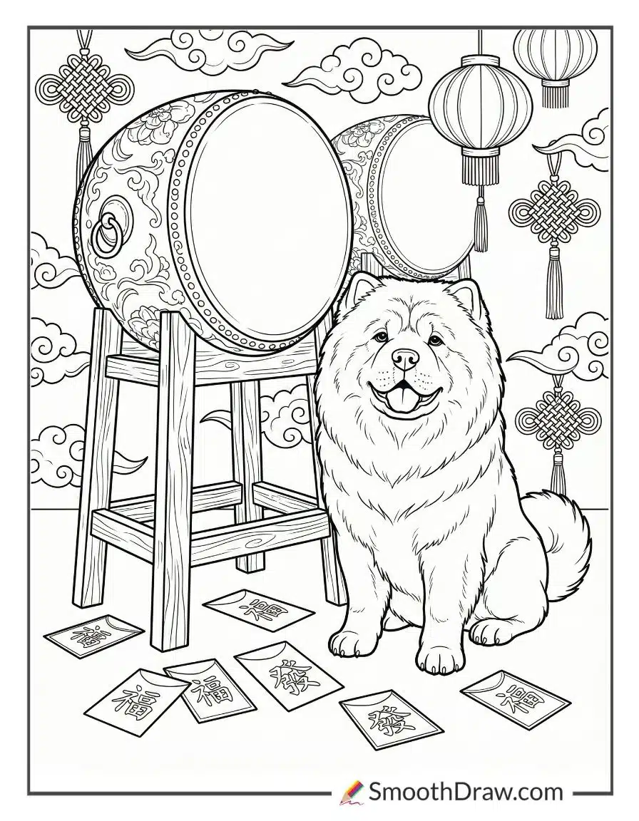 Chinese New Year Year Of The Dog Coloring Pages