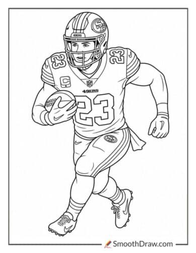 Christian Mccaffrey Sprinting With Football