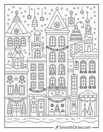 christmas city coloring pages