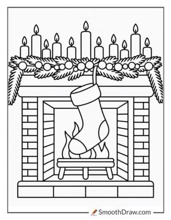 Christmas Stocking Hanging By The Fireplace