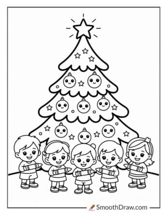 Christmas Tree Coloring Pages For Kids