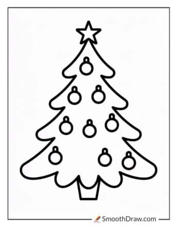 Christmas Tree Outline Coloring Page