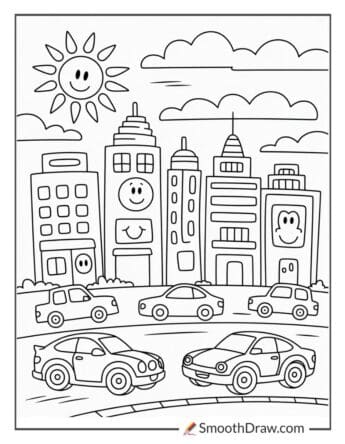 city coloring pages