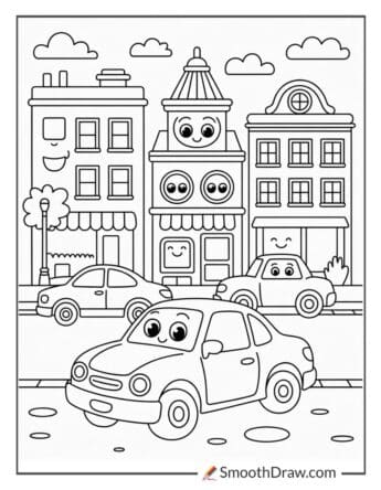 city coloring pages for kids