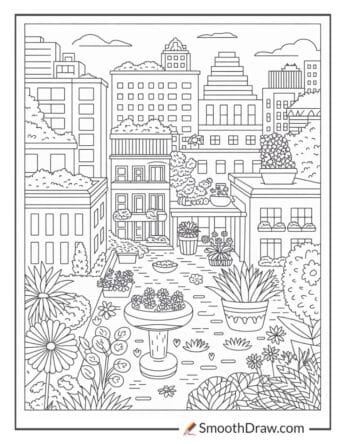 city escapes coloring pages