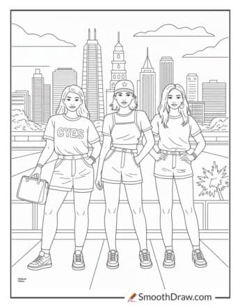 city girls coloring pages