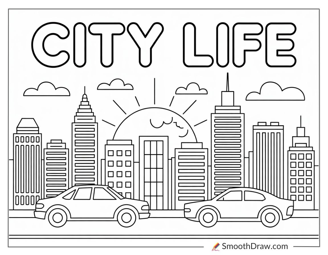 city landscape coloring pages