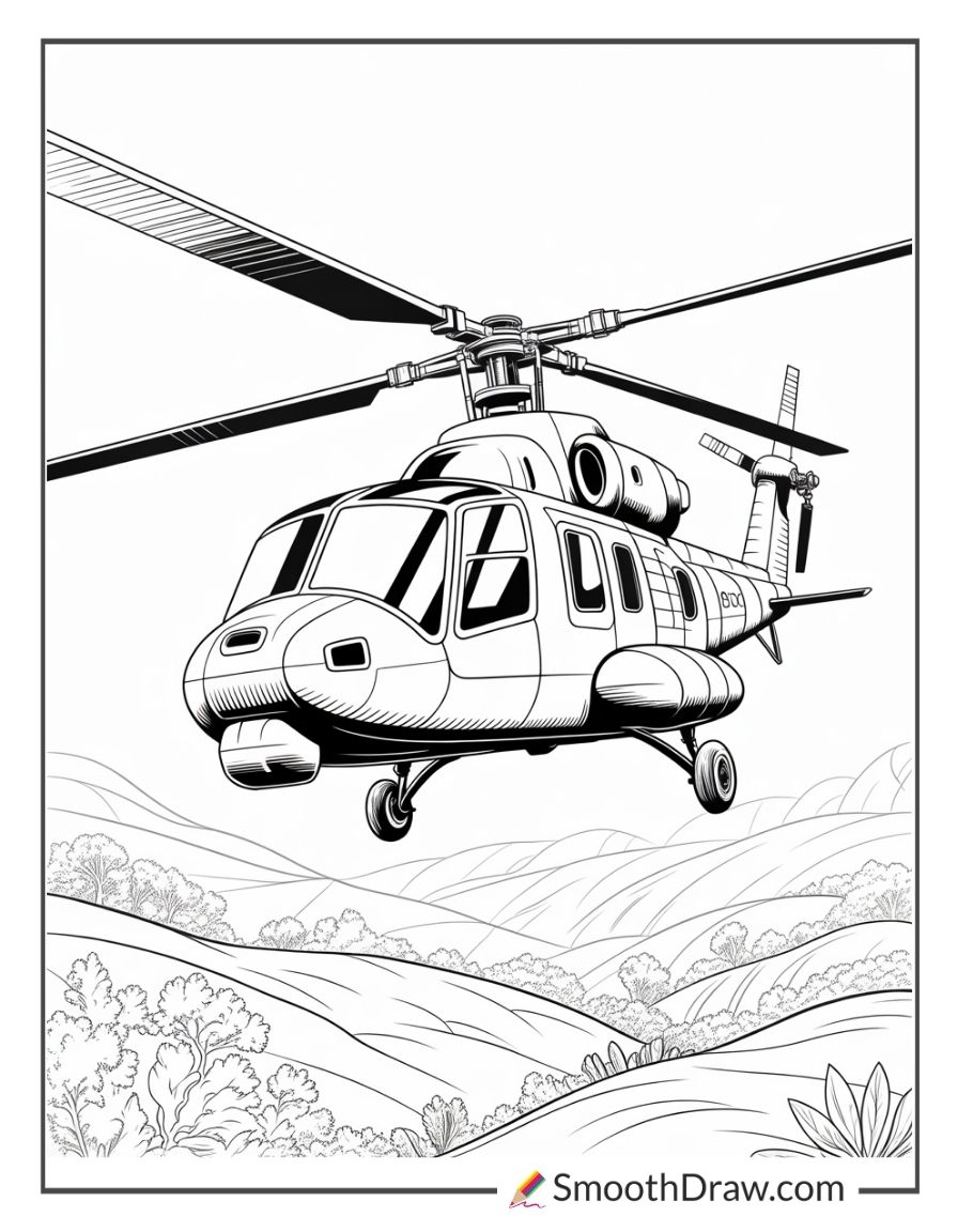 Cobra Helicopter Coloring Page