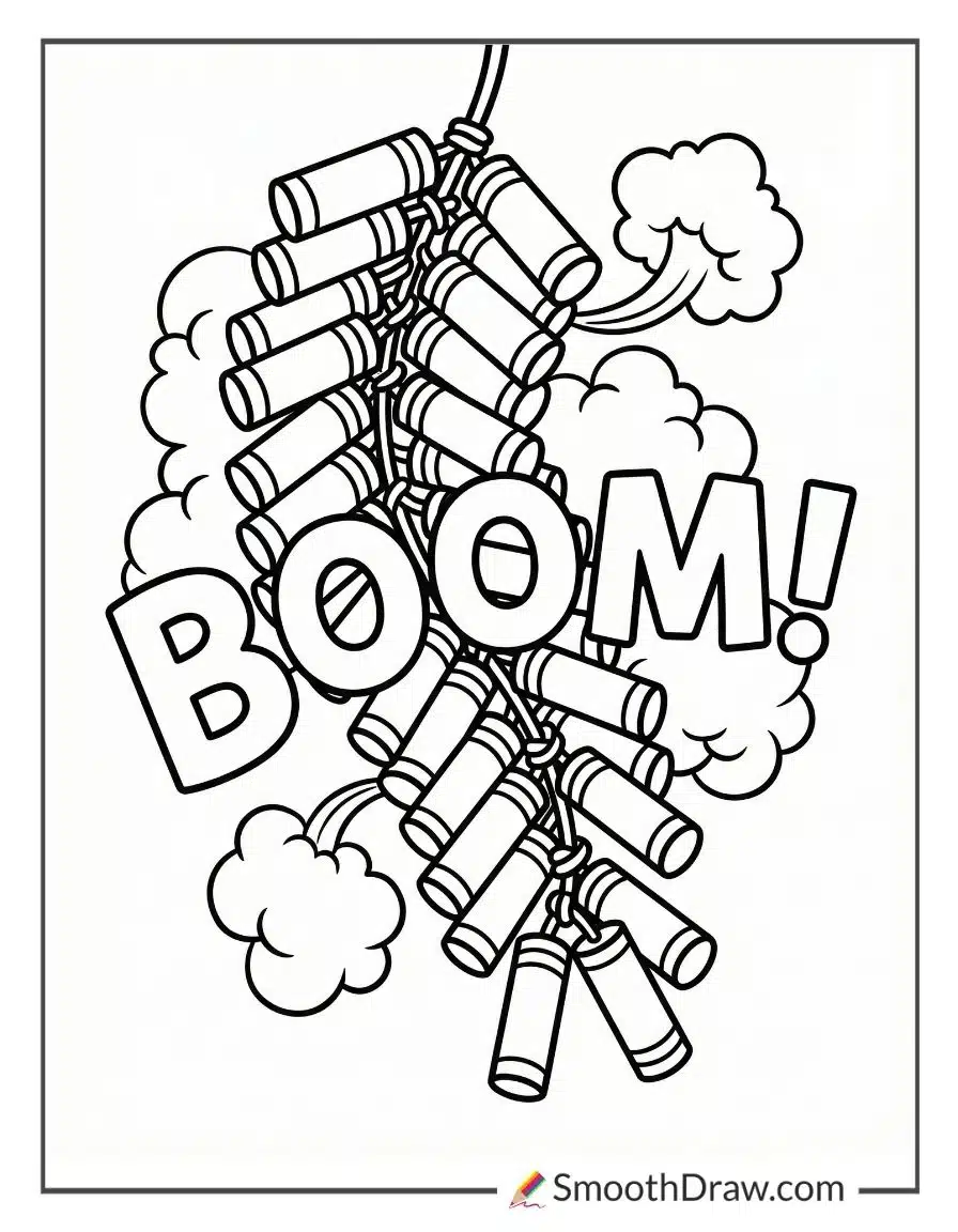 Coloring Chinese New Year Coloring Firecrackers