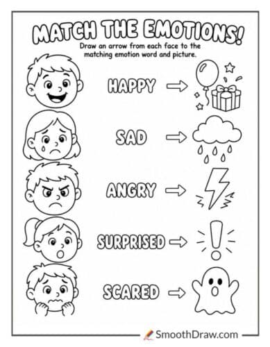 Coloring Emotions Worksheet