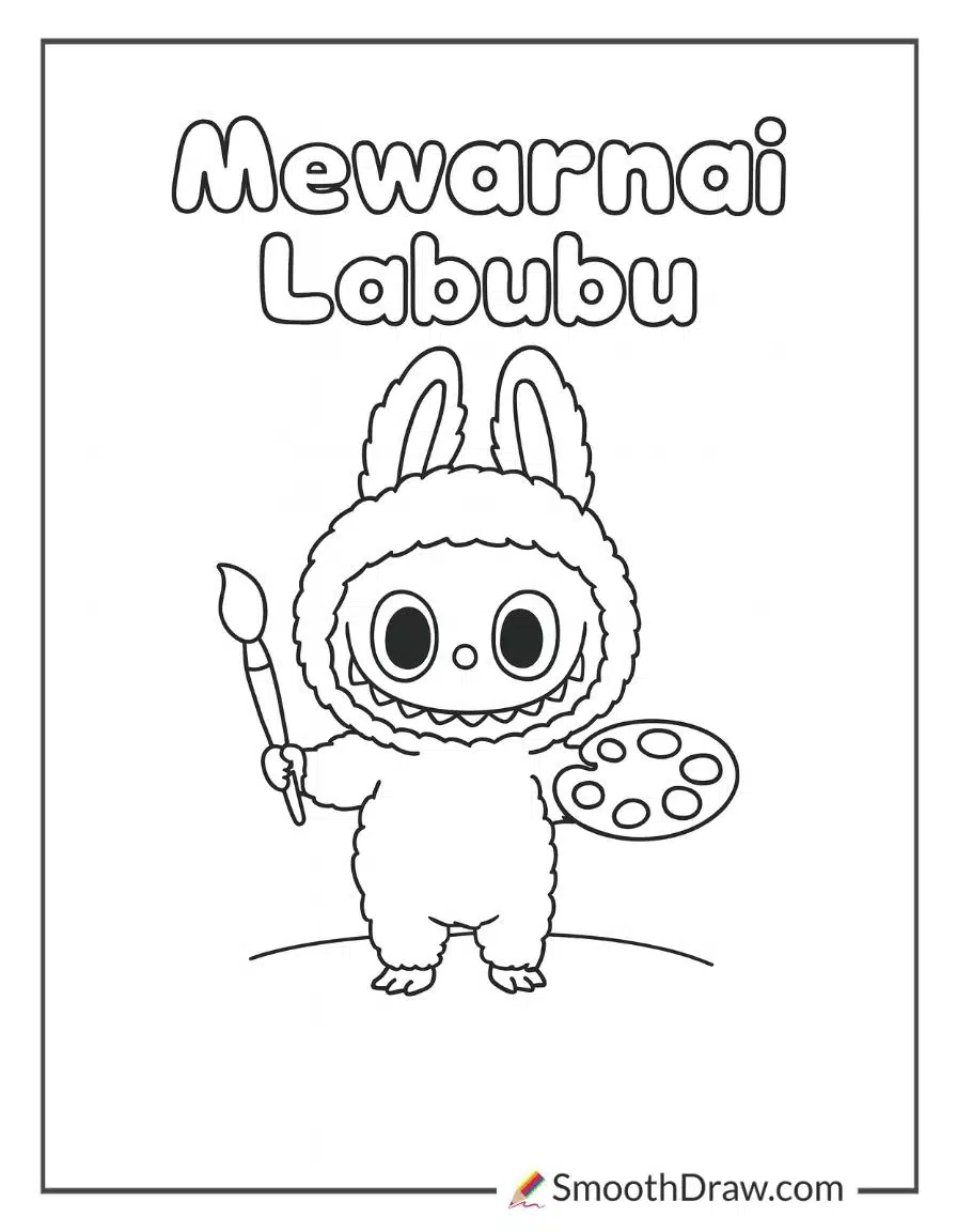 coloring mewarnai labubu