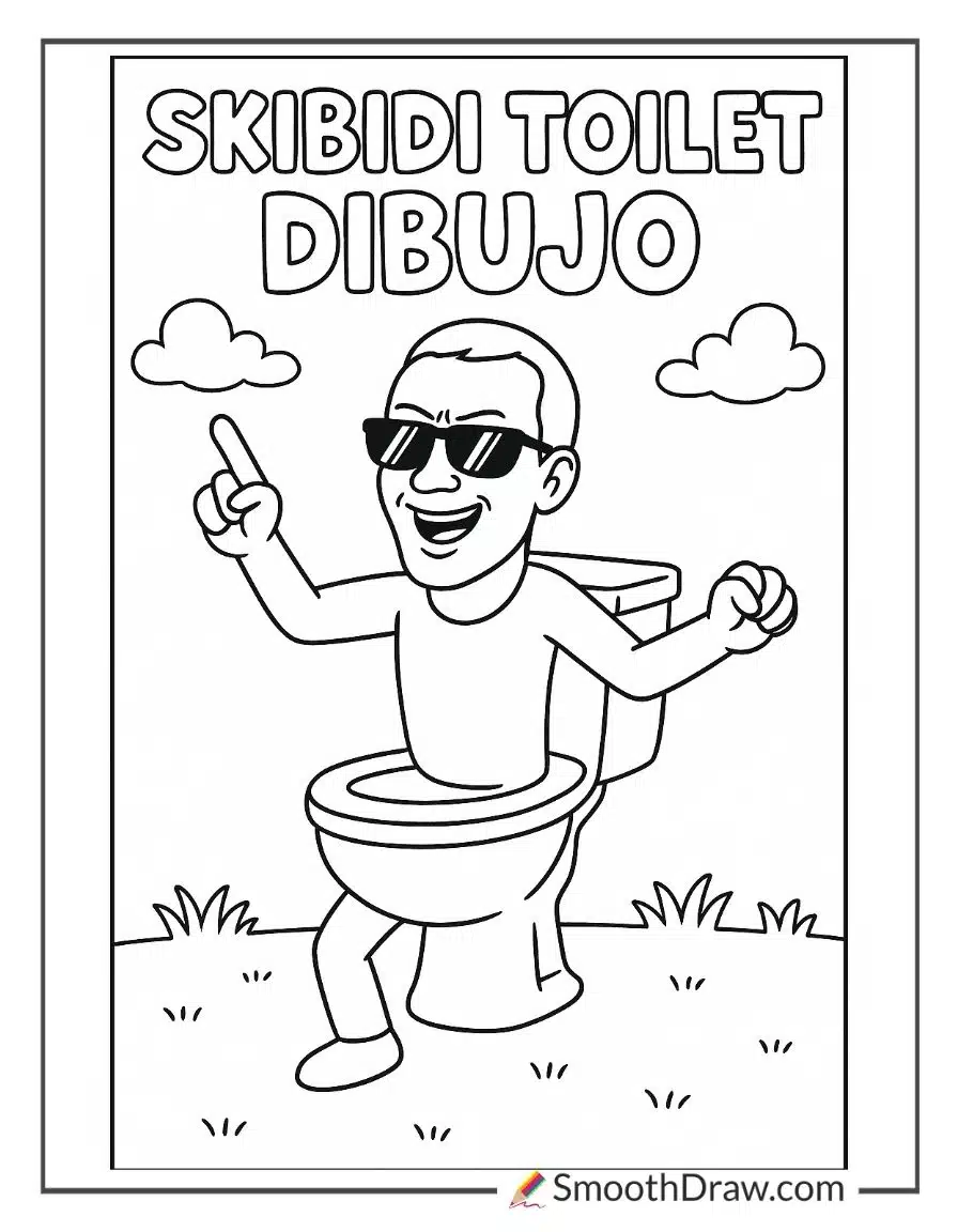Coloring Page Skibidi Toilet Dibujo