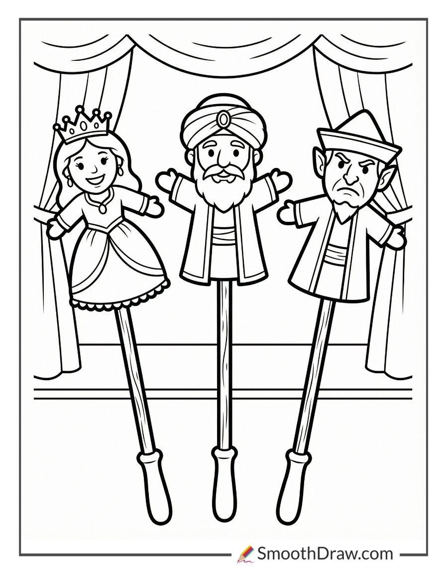 Coloring Pages Purim Puppets