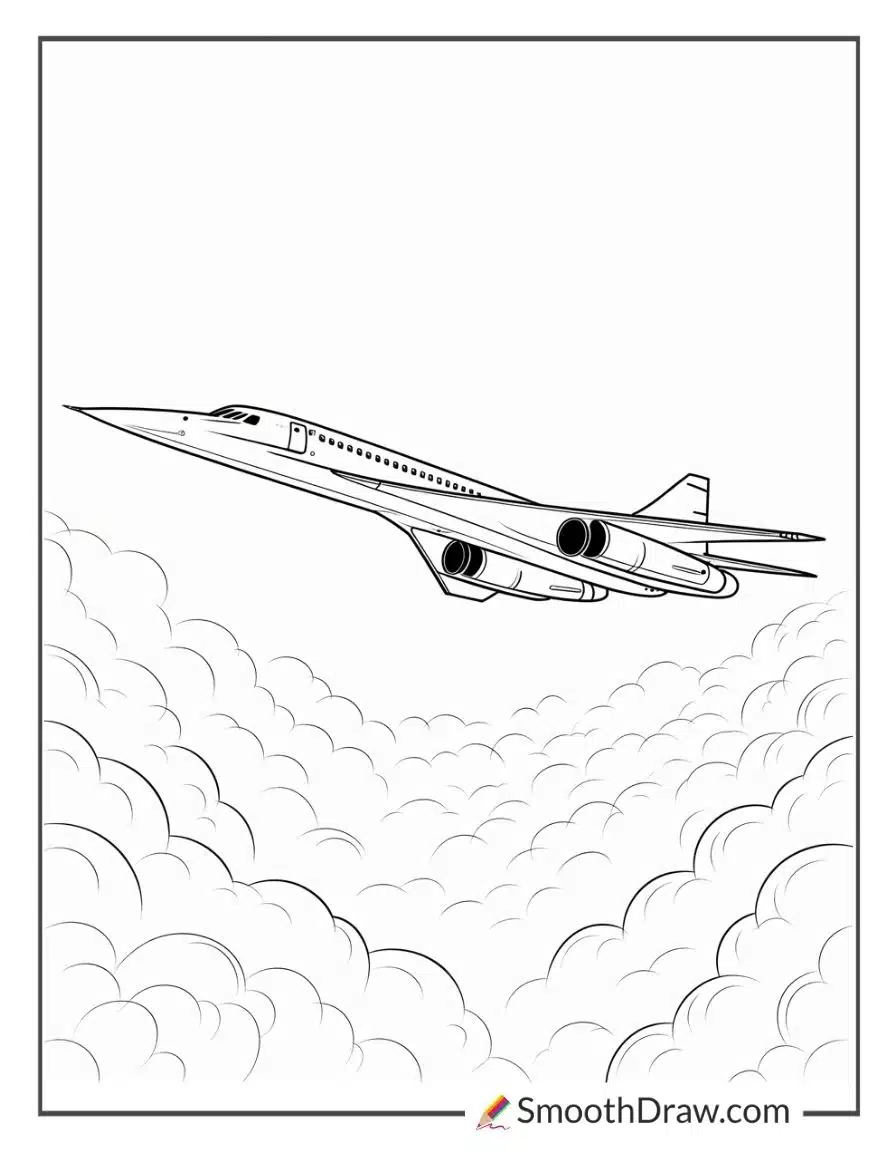 Concorde Plane Coloring Page