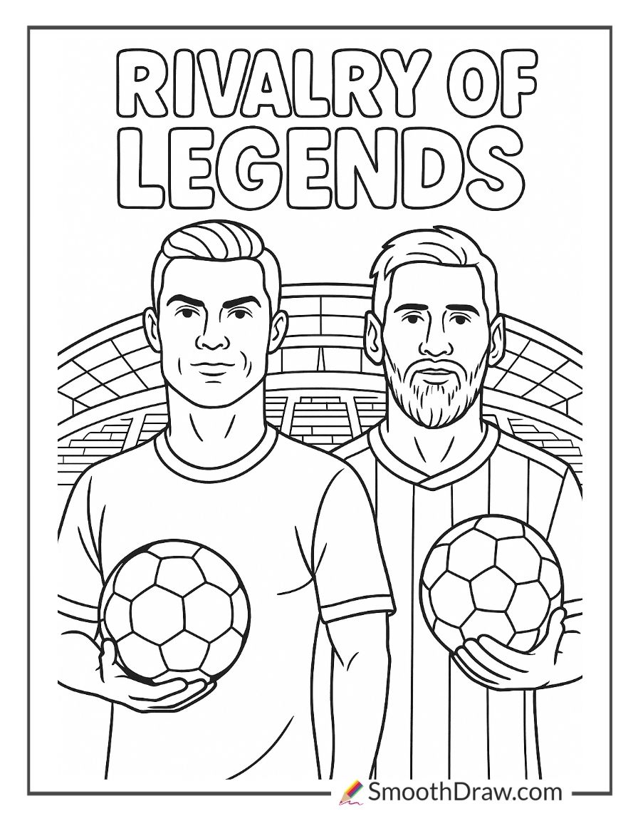 cristiano ronaldo and messi coloring pages