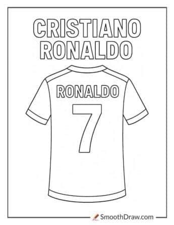 cristiano ronaldo jersey coloring page