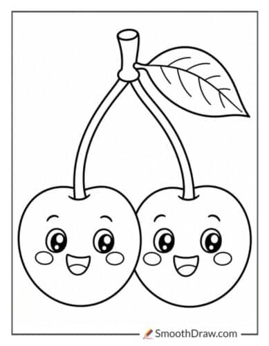 Cute Cherries With Smiling Faces