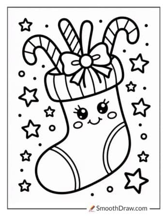 Cute Christmas Stocking Coloring Pages
