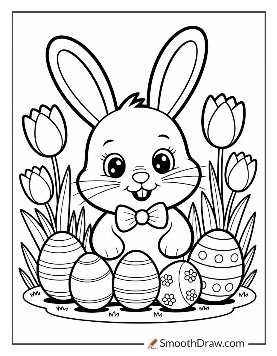 Cute Easter Bunny Coloring Pages