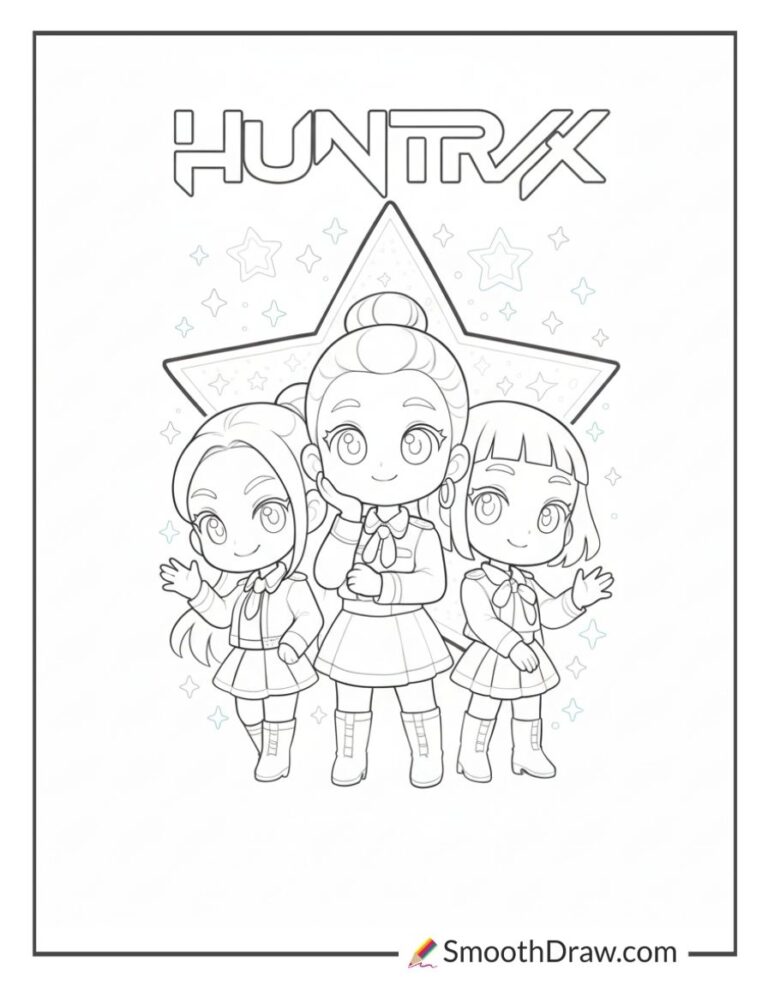 20 Free Huntrix Coloring Pages (Print Free)