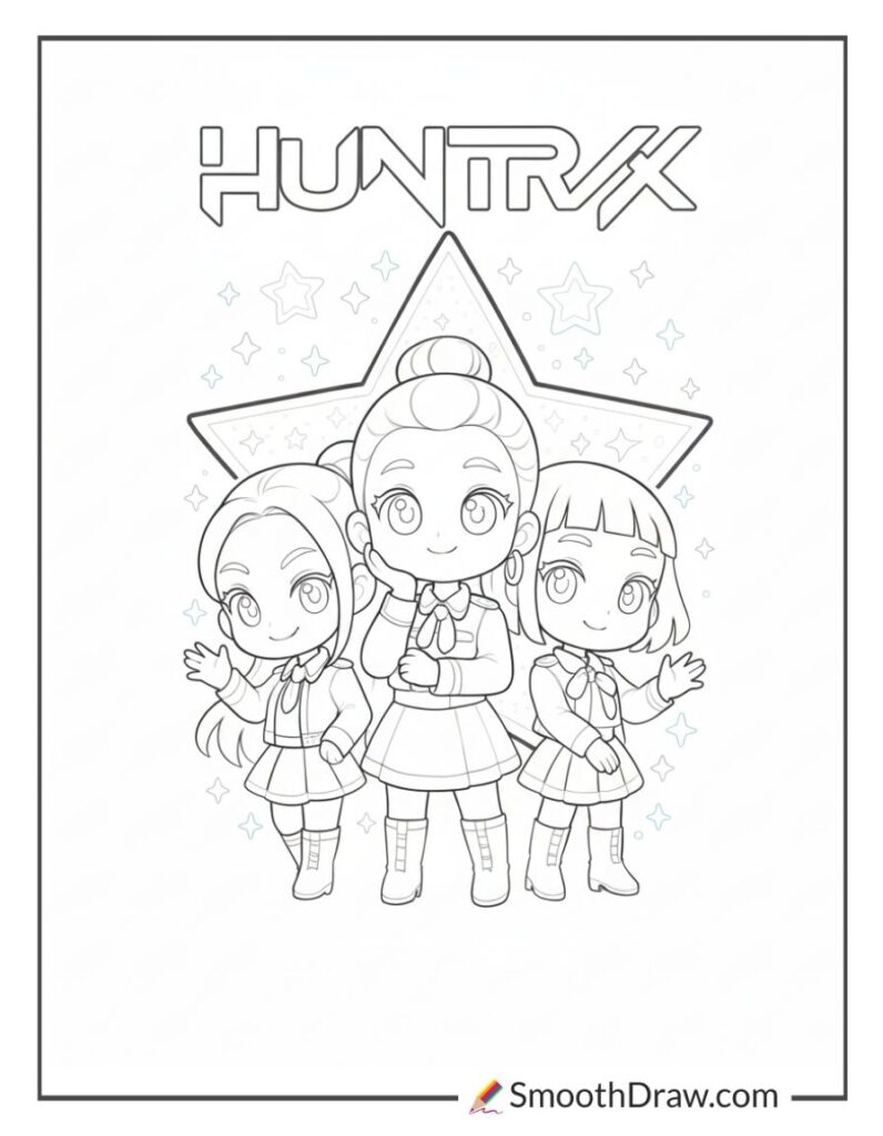 20 Free Huntrix Coloring Pages (Print Free)