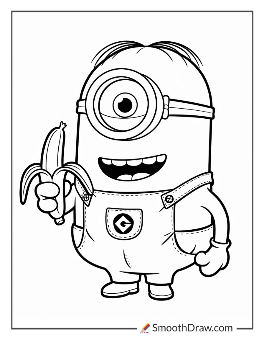 Cute Minion Coloring Pages