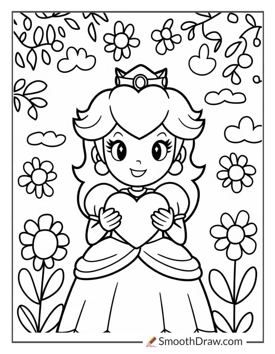 cute princess peach coloring pages