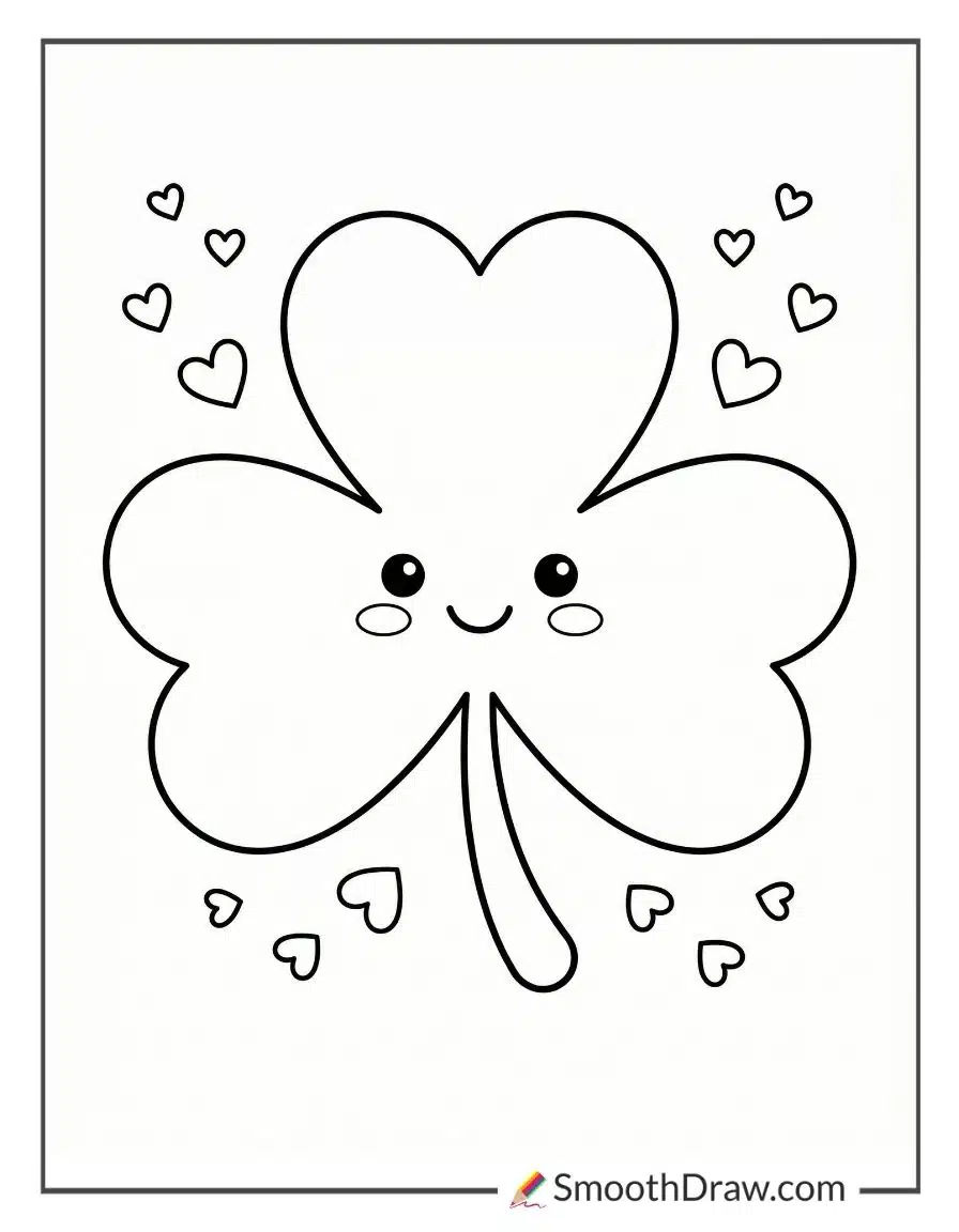 Cute Shamrock Coloring Page