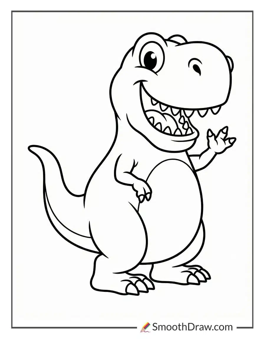 Cute T Rex Coloring Page