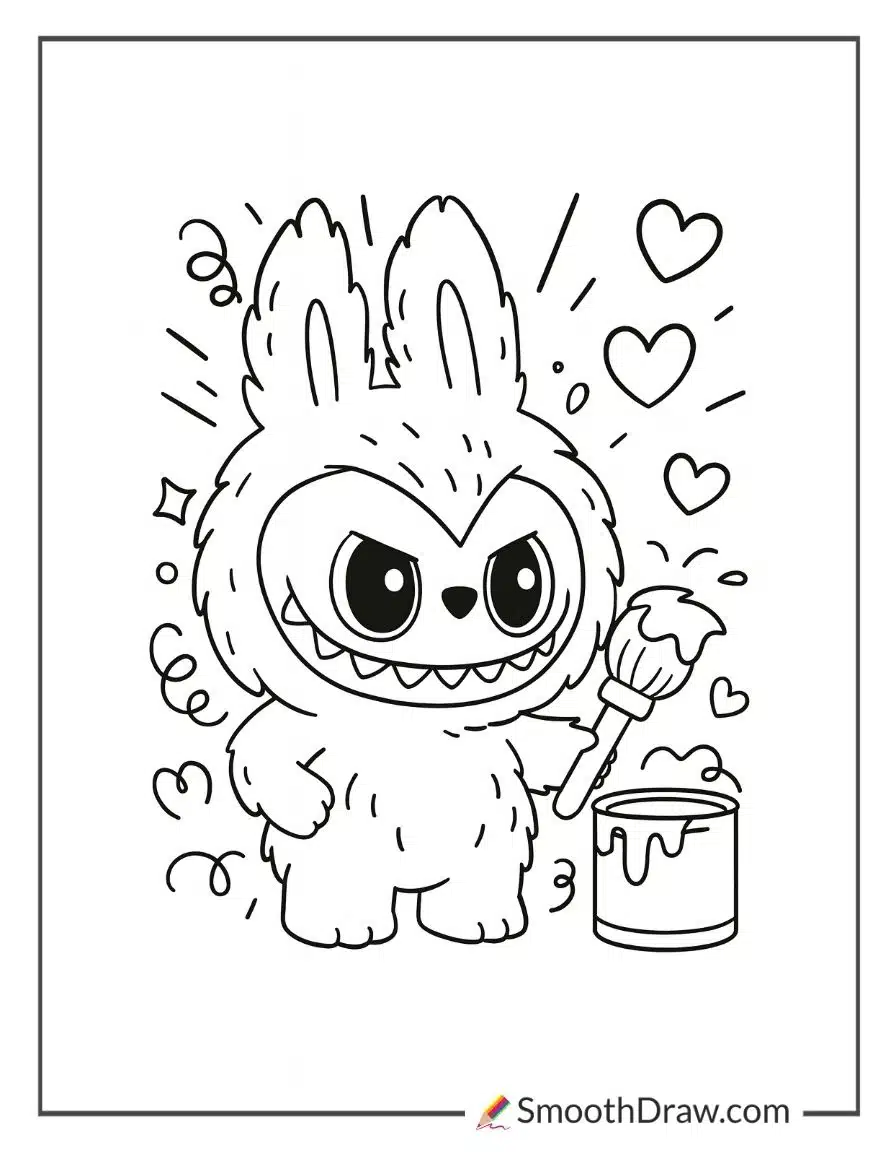 dada labubu coloring page