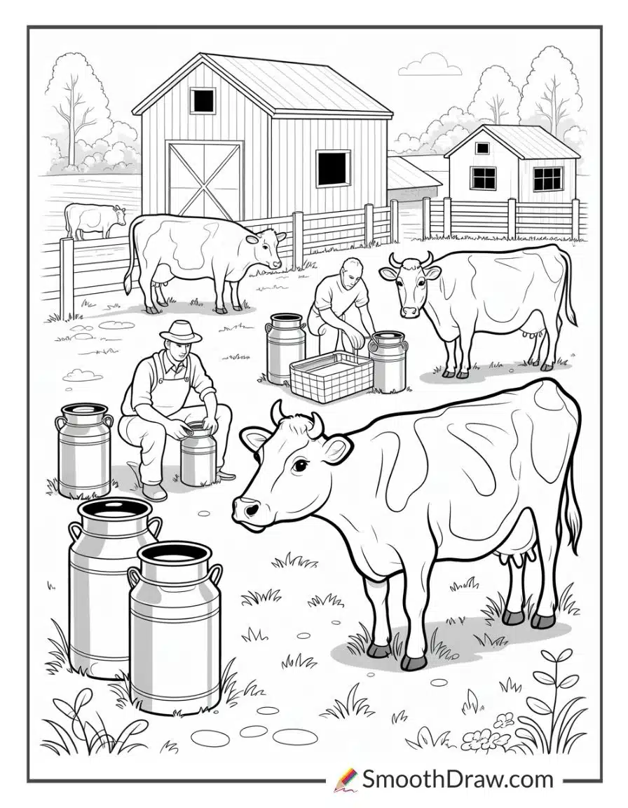 dairy farm coloring pages